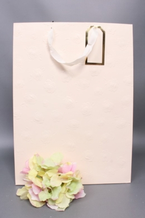 Сумка Люкс Тиснение Розы 31*42*12 крем  Цена за 1шт  L458