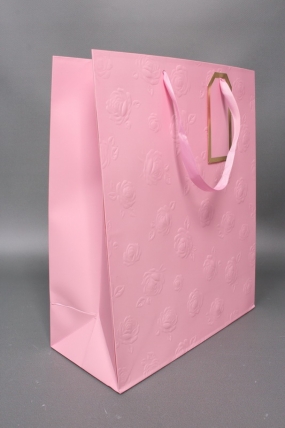 Сумка Люкс Тиснение Розы 32*26*12 розовый Цена за 1шт  L459