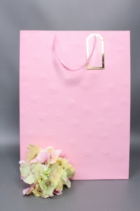 Сумка Люкс Тиснение Розы 31*42*12 розовый  Цена за 1шт  L458