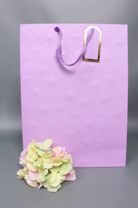 Сумка Люкс Тиснение Розы 31*42*12 сирень  Цена за 1шт  L458