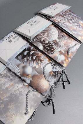 Сумка ЛЮКС Зимнее утро НГ с блестками 18*23*10  N1941