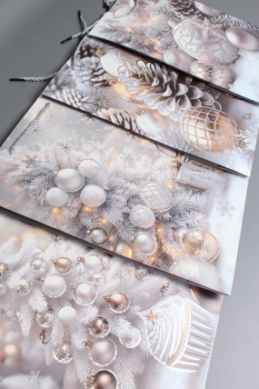 Сумка ЛЮКС Зимнее утро НГ с блестками 26*32*12  N1942