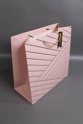 Сумка Люкс Золотая диагональ  38*38*18  розовая    L496