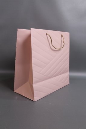 Сумка Люкс Золотая диагональ  38*38*18  розовая    L496