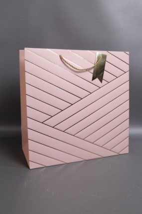 Сумка Люкс Золотая диагональ  38*38*18  розовая    L496