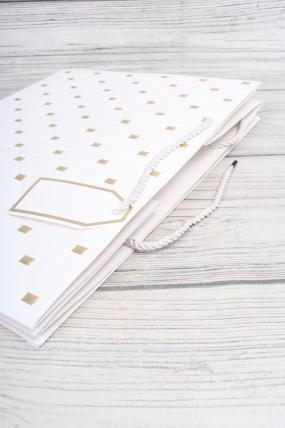 Сумка Люкс Золотая клетка 30*38*30 белая L604N