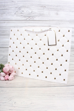 Сумка Люкс Золотая клетка 30*38*30 белая L604N