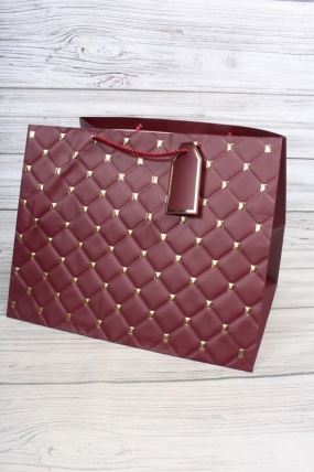 Сумка Люкс Золотая клетка 30*38*30 бордо L604N