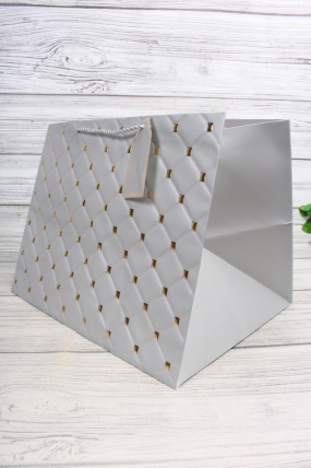 Сумка Люкс Золотая клетка 30*38*30 серебро L604N