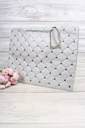 Сумка Люкс Золотая клетка 30*38*30 серебро L604N