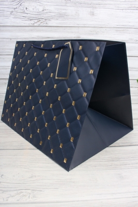 Сумка Люкс Золотая клетка 30*38*30 синяя L604N