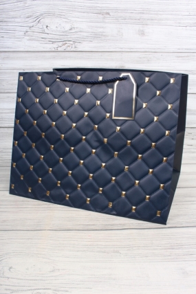 Сумка Люкс Золотая клетка 30*38*30 синяя L604N