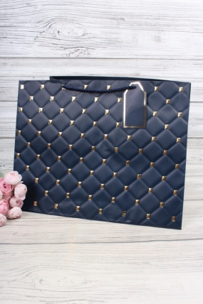 Сумка Люкс Золотая клетка 30*38*30 синяя L604N