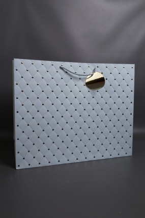 Сумка Люкс Золотая кнопка 50*40*15 голубой   L492