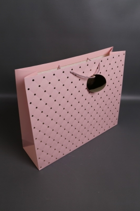 Сумка Люкс Золотая кнопка 50*40*15 розовый    L492