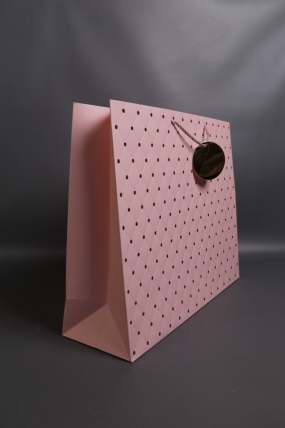 Сумка Люкс Золотая кнопка 50*40*15 розовый    L492