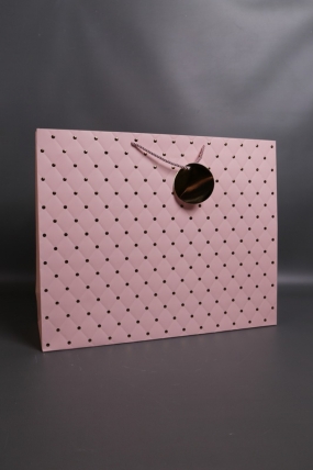 Сумка Люкс Золотая кнопка 50*40*15 розовый    L492