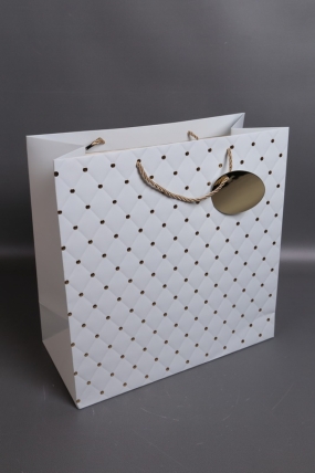 Сумка Люкс Золотая кнопка  38*38*18   голубая   L495