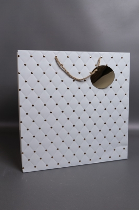 Сумка Люкс Золотая кнопка  38*38*18   голубая   L495