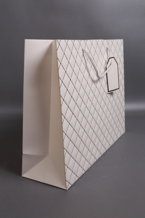 Сумка Люкс Золотой Ромб 31*42*12  белая L401 Цена за 1шт