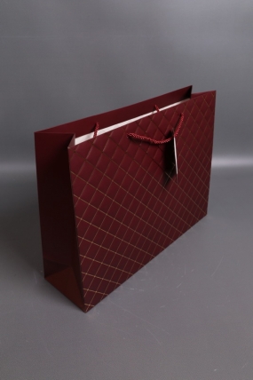 Сумка Люкс Золотой Ромб 31*42*12  бордо L401 Цена за 1шт