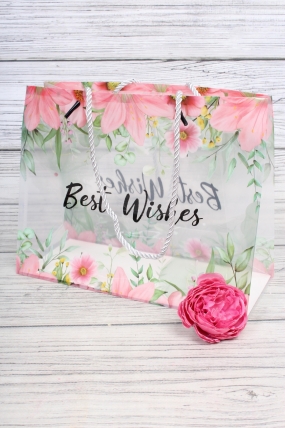 Сумка пластиковая "Best Wishes", 27x21x11см   7305Н