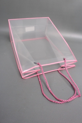 Сумка прозрачная 35*24*15 розовая (10шт/уп)   M150 Цена за 1шт