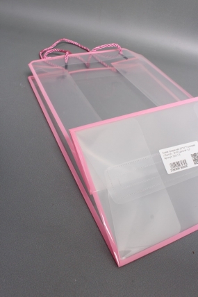 Сумка прозрачная 35*24*15 розовая (10шт/уп)   M150 Цена за 1шт