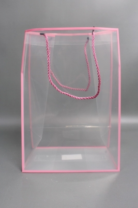 Сумка прозрачная 35*24*15 розовая (10шт/уп)   M150 Цена за 1шт