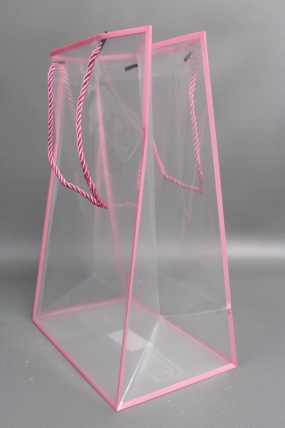 Сумка прозрачная 35*24*15 розовая (10шт/уп)   M150 Цена за 1шт