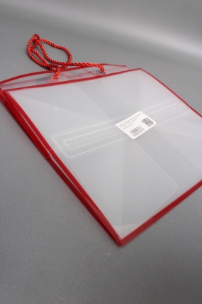 Сумка прозрачная 25x25х22 красный (10шт/уп)   M152 Цена за 1шт