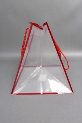 Сумка прозрачная 25x25х22 красный (10шт/уп)   M152 Цена за 1шт