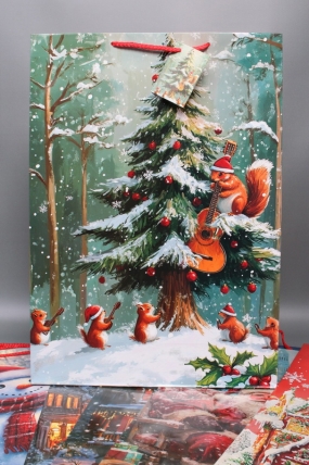 Сумка  ламинированная НГ Винтаж  32х45х11		N1050