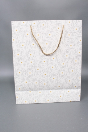 Сумка  Люкс Ромашки воздушные 26*32*12 белый   L1169