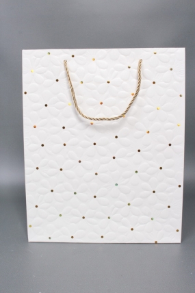 Сумка  Люкс Ромашки воздушные 26*32*12 белый   L1169