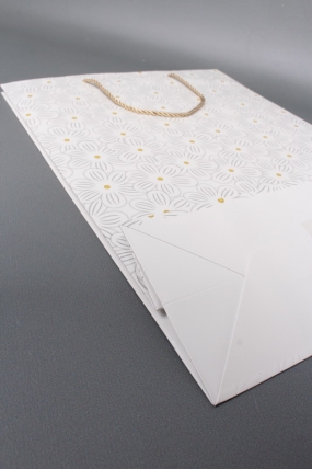 Сумка  Люкс Ромашки воздушные 31*42*12 белый   L1170