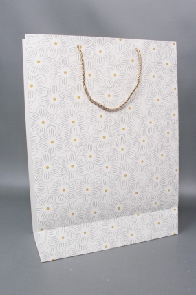 Сумка  Люкс Ромашки воздушные 31*42*12 белый   L1170