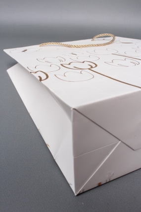 Сумка  Люкс Тюльпаны и Бабочки тиснение  26*32*12  белый  L966