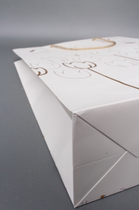 Сумка  Люкс Тюльпаны и Бабочки тиснение  31*42*12  белый  L967