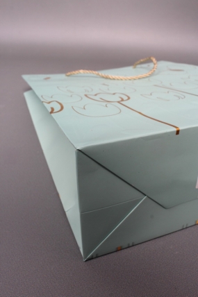 Сумка  Люкс Тюльпаны и Бабочки тиснение  26*32*12  бирюза  L966