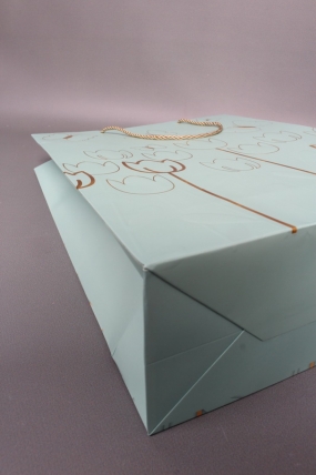 Сумка  Люкс Тюльпаны и Бабочки тиснение  31*42*12  бирюза  L967