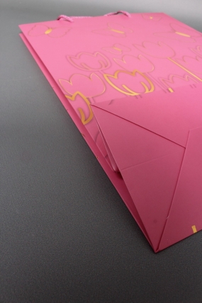 Сумка  Люкс Тюльпаны и Бабочки тиснение  31*42*12  розовый  L967