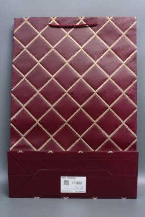 Сумка  Люкс  Резной ромб 31*45*12 бордо  L1506
