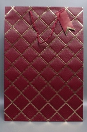 Сумка  Люкс  Резной ромб 31*45*12 бордо  L1506