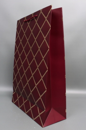 Сумка  Люкс  Резной ромб 31*45*12 бордо  L1506
