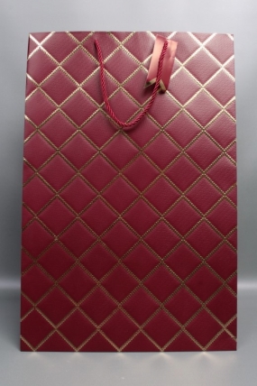 Сумка  Люкс  Резной ромб 36*54*30 бордо  L1504