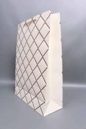 Сумка  Люкс  Резной ромб 31*45*12 шампань  L1506