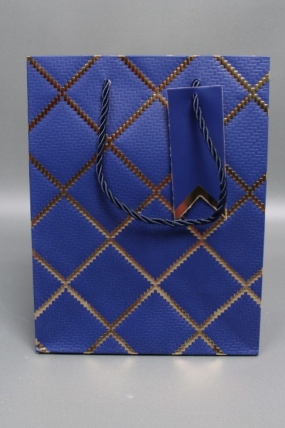 Сумка  Люкс  Резной ромб 18*23*10 синий  L1508