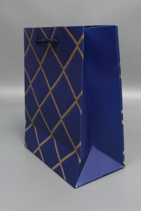 Сумка  Люкс  Резной ромб 18*23*10 синий  L1508