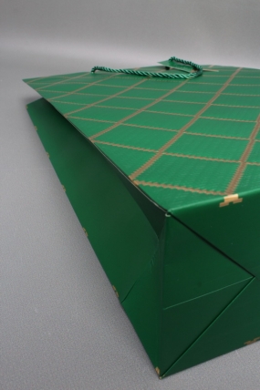 Сумка  Люкс  Резной ромб 31*45*12 зеленый  L1506